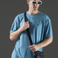 Single Jersey Oversized Round Neck Drop Shoulder Half Sleeve T-Shirt