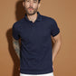 Dryfit Polyester Jacquard Textured Polo Neck Half Sleeve T-Shirt