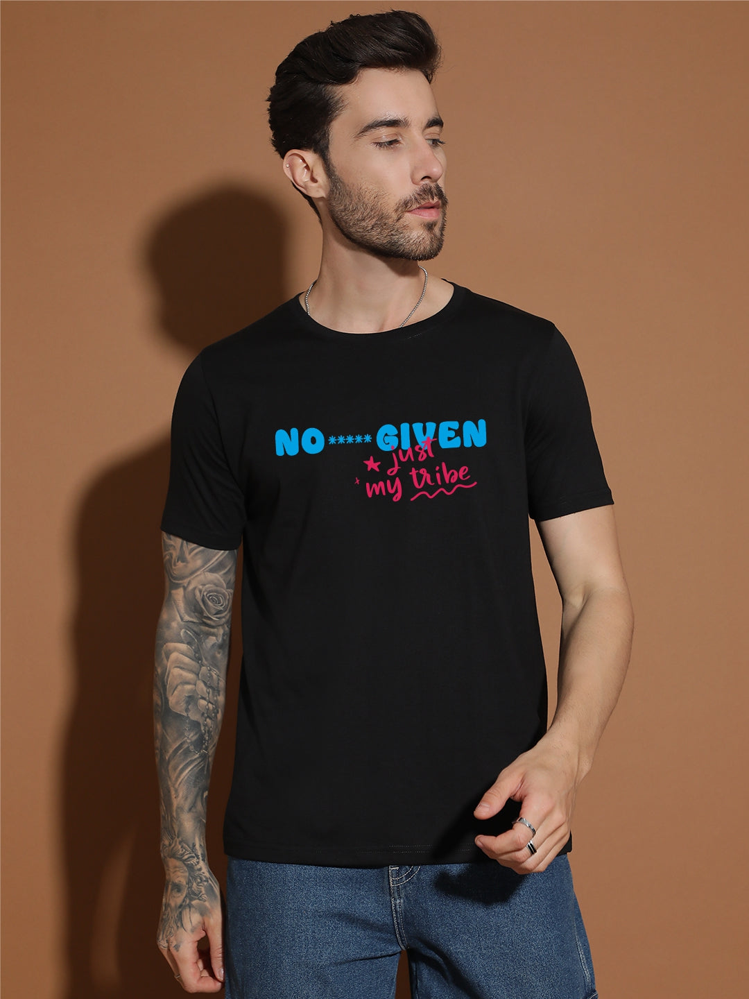 Breezer Tribe Cotton Single Jersey Printed Men’s Casual T-Shirt | Round Neck, Half Sleeves