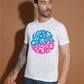 Breezer Tribe White Round Neck Cotton T-Shirt for Men | Regular Fit, Half Sleeves, Casual Printed Style