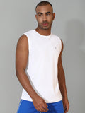 Polyester Sleeveless Slim Fit Round Neck Gym T-Shirt