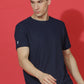 Polyester Jacquard Textured Round Neck Slim Fit Half Sleeve T-Shirt