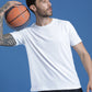 Polyester Lycra Jacquard Textured Round Neck Slim Fit Half Sleeve T-Shirt