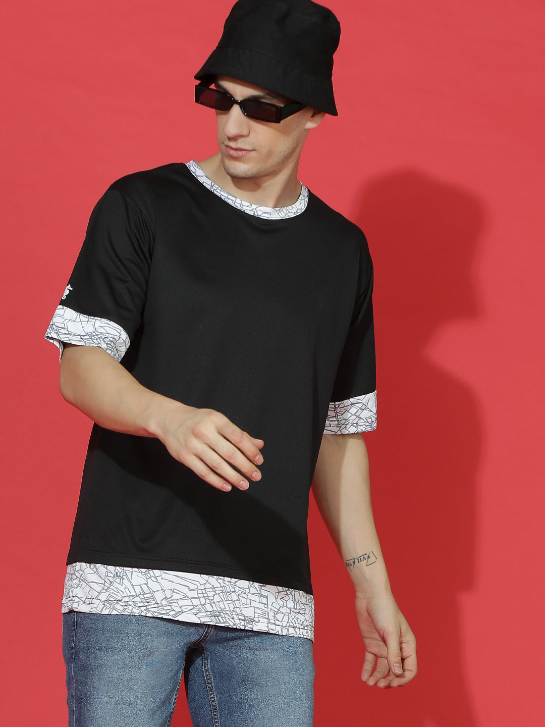 Single Jersey Oversized Round Neck Drop Shoulder Casual T-Shirt