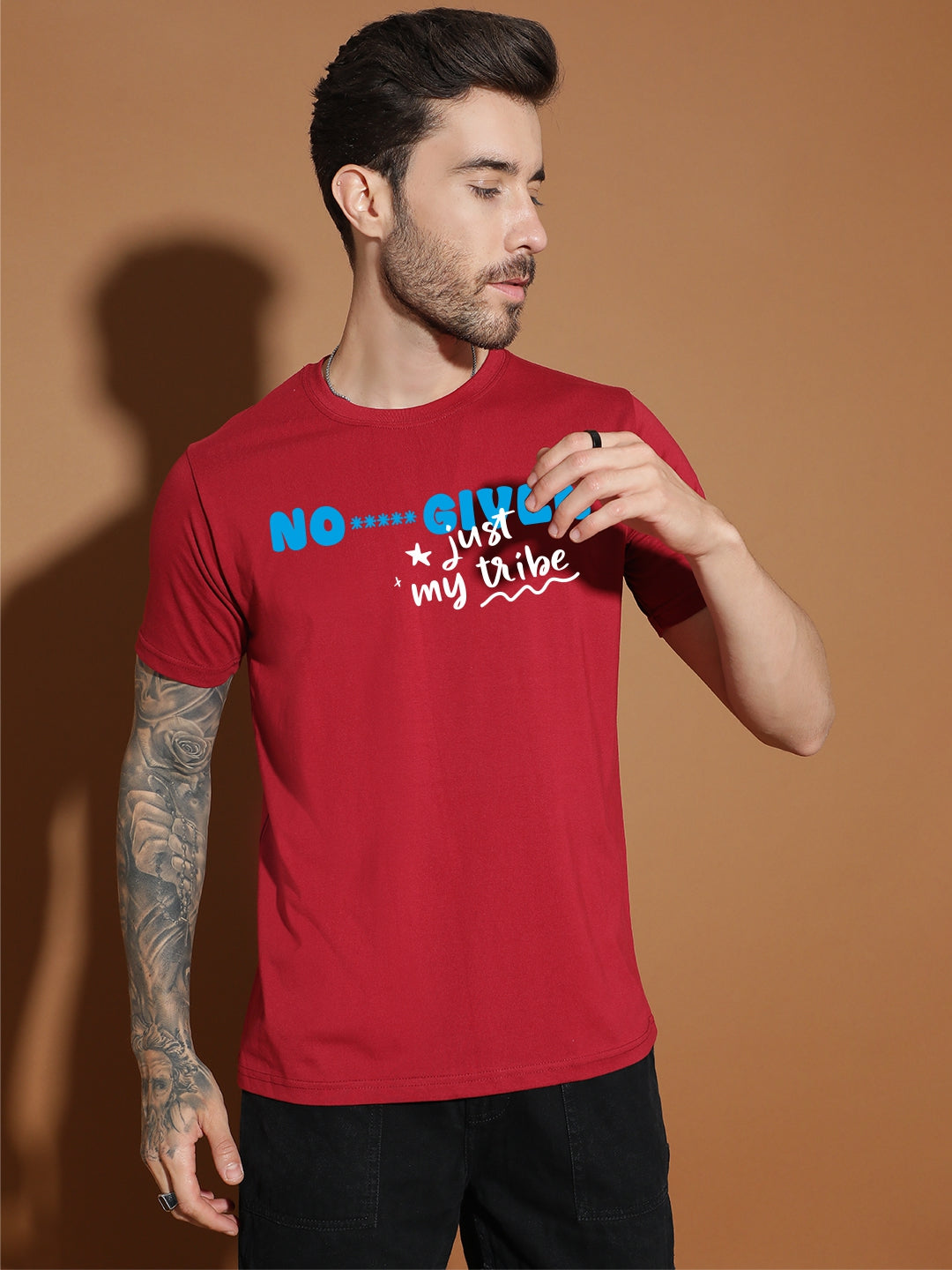 Breezer Tribe Cotton Single Jersey Printed Men’s Casual T-Shirt | Round Neck, Half Sleeves