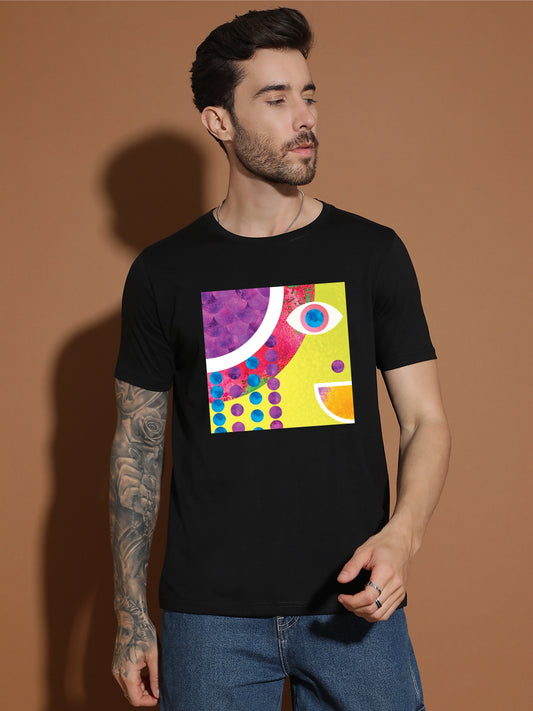 Breezer Tribe Cotton Printed Casual T-Shirt for Men | Round Neck, Half Sleeves, Regular Fit