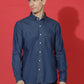 Denim Regular Fit Full Sleeve Cutaway Collar Casual Shirt