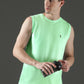 Polyester Sleeveless Slim Fit Round Neck Gym T-Shirt