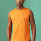 Polyester Sleeveless Slim Fit Round Neck Gym T-Shirt