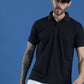 Dryfit Polyester Jacquard Textured Polo Neck Half Sleeve T-Shirt