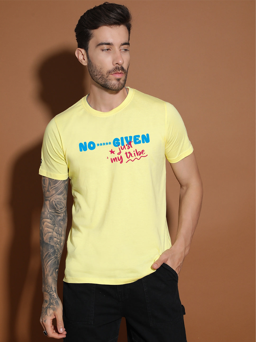 Breezer Tribe Cotton Single Jersey Printed Men’s Casual T-Shirt | Round Neck, Half Sleeves