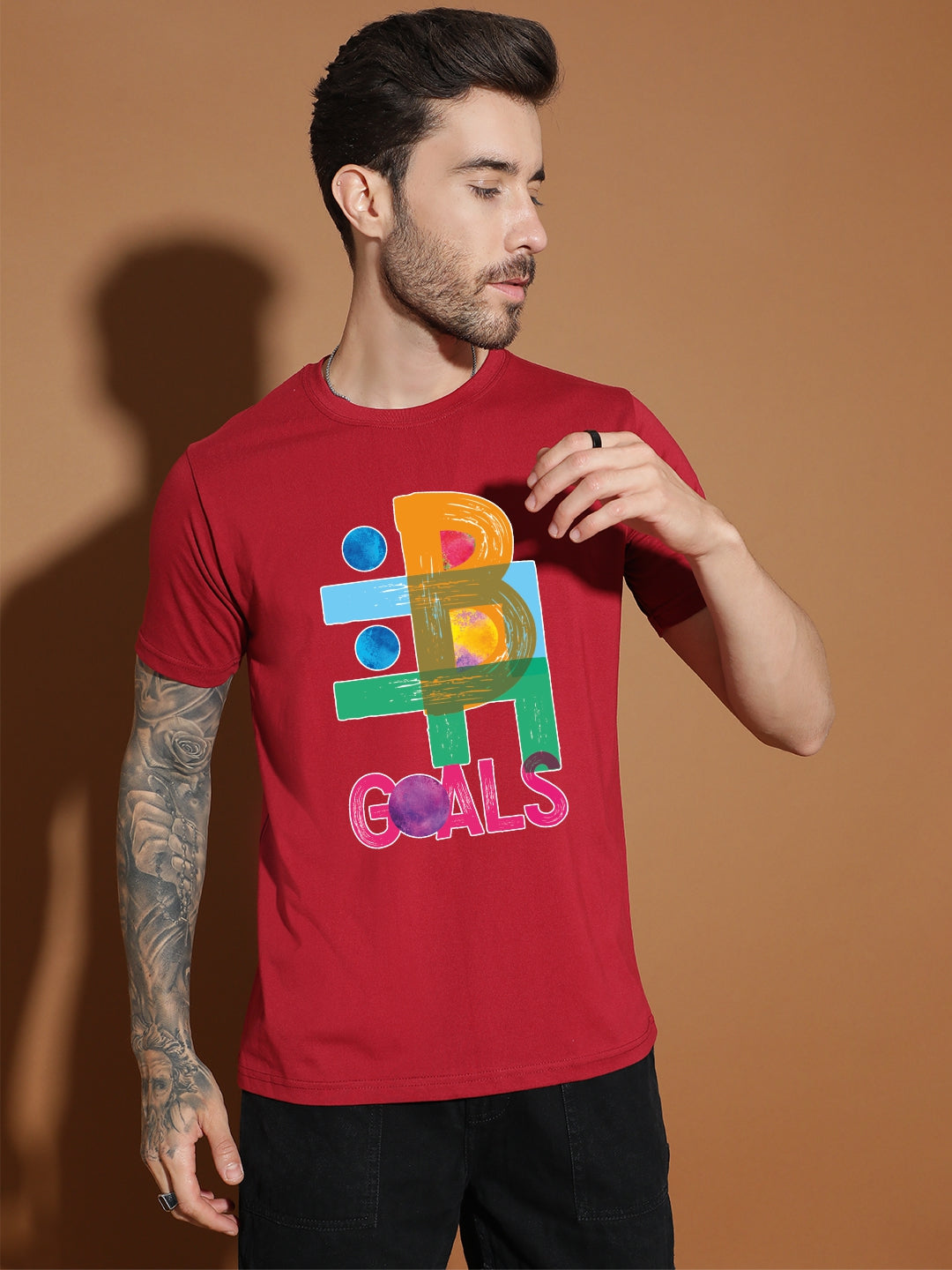 Breezer Tribe Round Neck Cotton T-Shirt for Men | Regular Fit, Half Sleeves, Casual Printed Style