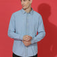 Denim Regular Fit Full Sleeve Cutaway Collar Casual Shirt