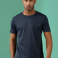 Polyester Lycra Jacquard Textured Round Neck Slim Fit Half Sleeve T-Shirt