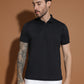 Dryfit Micro Polyester Textured Polo Neck Slim Fit Half Sleeve T-Shirt