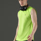 Polyester Sleeveless Slim Fit Round Neck Gym T-Shirt