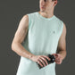 Polyester Sleeveless Slim Fit Round Neck Gym T-Shirt