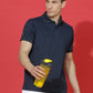 Dryfit Micro Polyester Textured Polo Neck Slim Fit Half Sleeve T-Shirt
