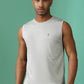 Polyester Sleeveless Slim Fit Round Neck Gym T-Shirt