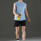 Sleeveless Sweat-Absorbing Gym Co-Ord Set with Pockets.