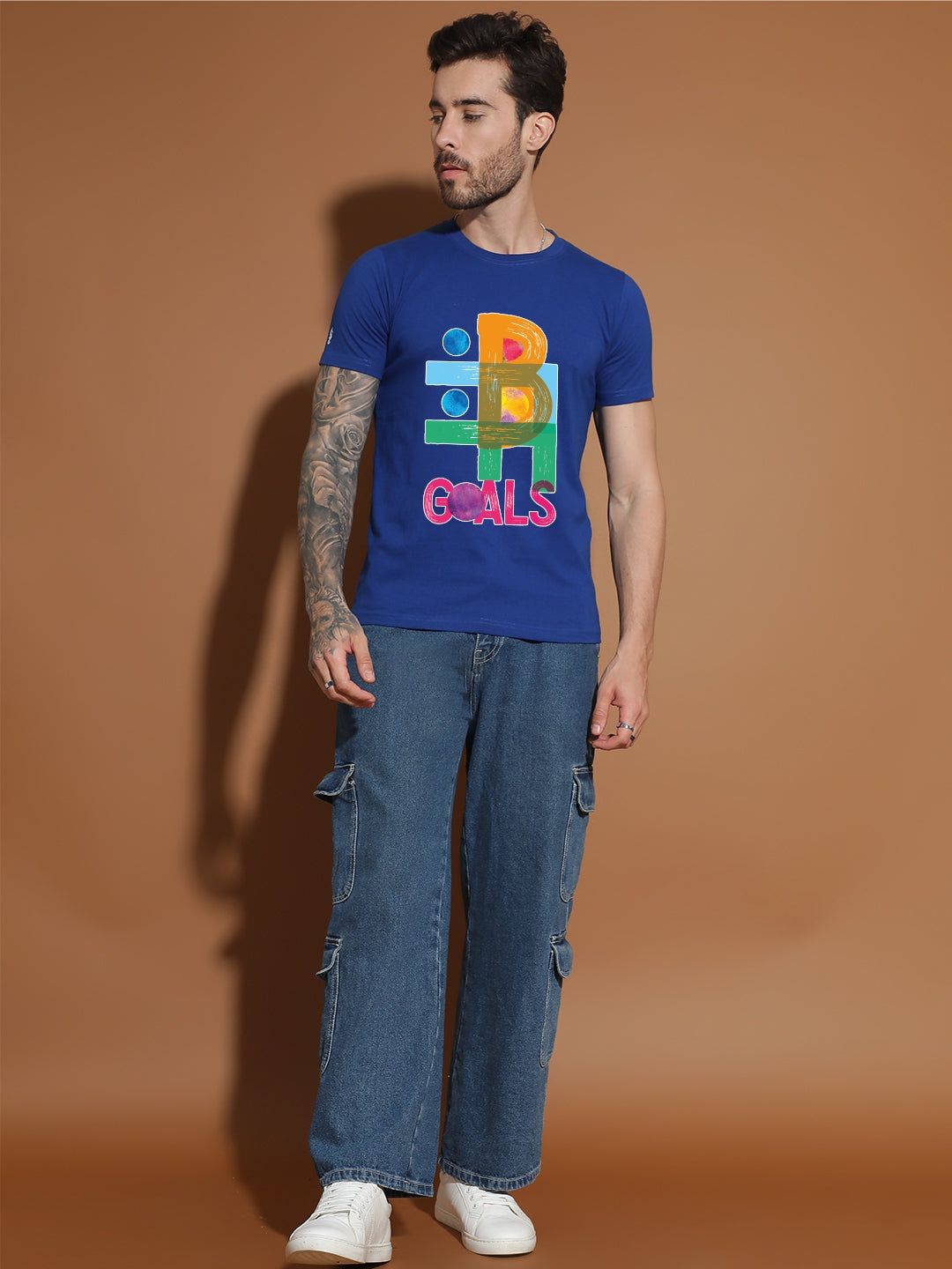 Breezer Tribe Round Neck Cotton T-Shirt for Men | Regular Fit, Half Sleeves, Casual Printed Style