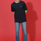 Single Jersey Oversized Round Neck Drop Shoulder Half Sleeve Casual T-Shirt