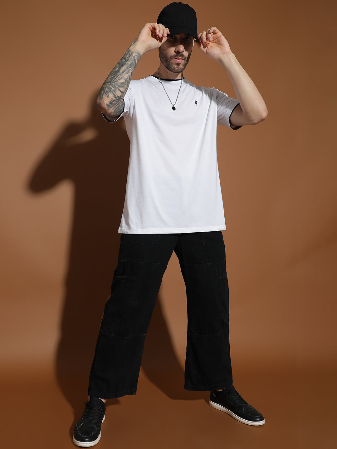 Single Jersey Oversized Round Neck Drop Shoulder Half Sleeve Casual T-Shirt