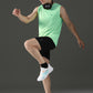 Polyester Sleeveless Slim Fit Round Neck Gym T-Shirt