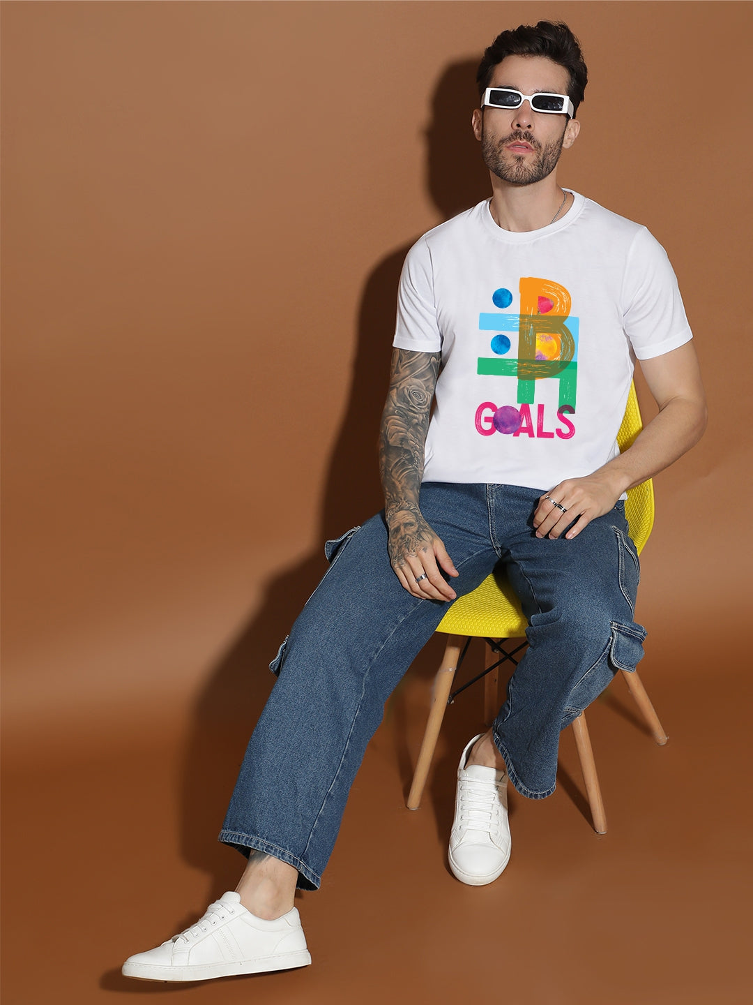 Breezer Tribe Round Neck Cotton T-Shirt for Men | Regular Fit, Half Sleeves, Casual Printed Style