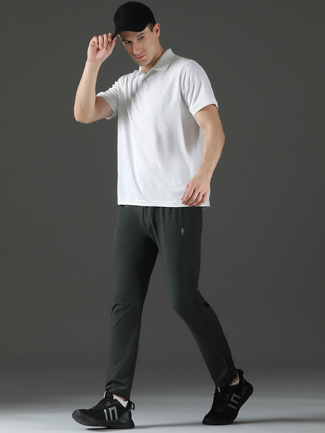 Polyester Lycra Jacquard Textured Polo Neck Half Sleeve T-Shirt