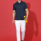 Dryfit Micro Polyester Textured Polo Neck Slim Fit Half Sleeve T-Shirt