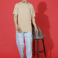 Single Jersey Oversized Round Neck Drop Shoulder Half Sleeve T-Shirt