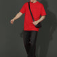 Single Jersey Oversized Round Neck Drop Shoulder Half Sleeve Casual T-Shirt