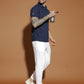 Dryfit Polyester Jacquard Textured Polo Neck Half Sleeve T-Shirt