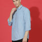 Denim Regular Fit Full Sleeve Cutaway Collar Casual Shirt