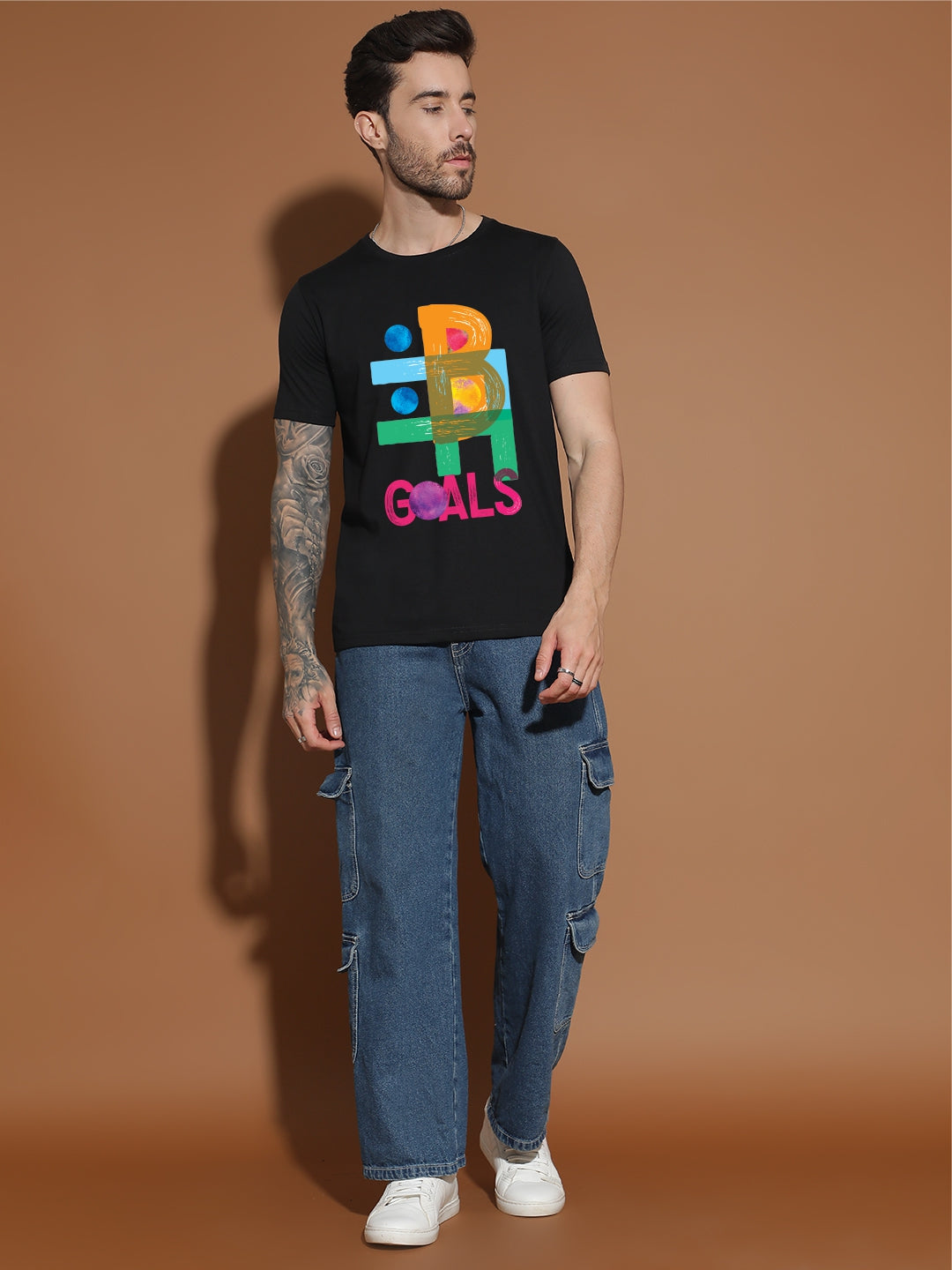 Breezer Tribe Round Neck Cotton T-Shirt for Men | Regular Fit, Half Sleeves, Casual Printed Style