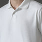 Polyester Lycra Jacquard Textured Polo Neck Half Sleeve T-Shirt