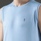 Polyester Sleeveless Slim Fit Round Neck Gym T-Shirt