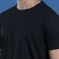 Polyester Jacquard Textured Round Neck Slim Fit Half Sleeve T-Shirt