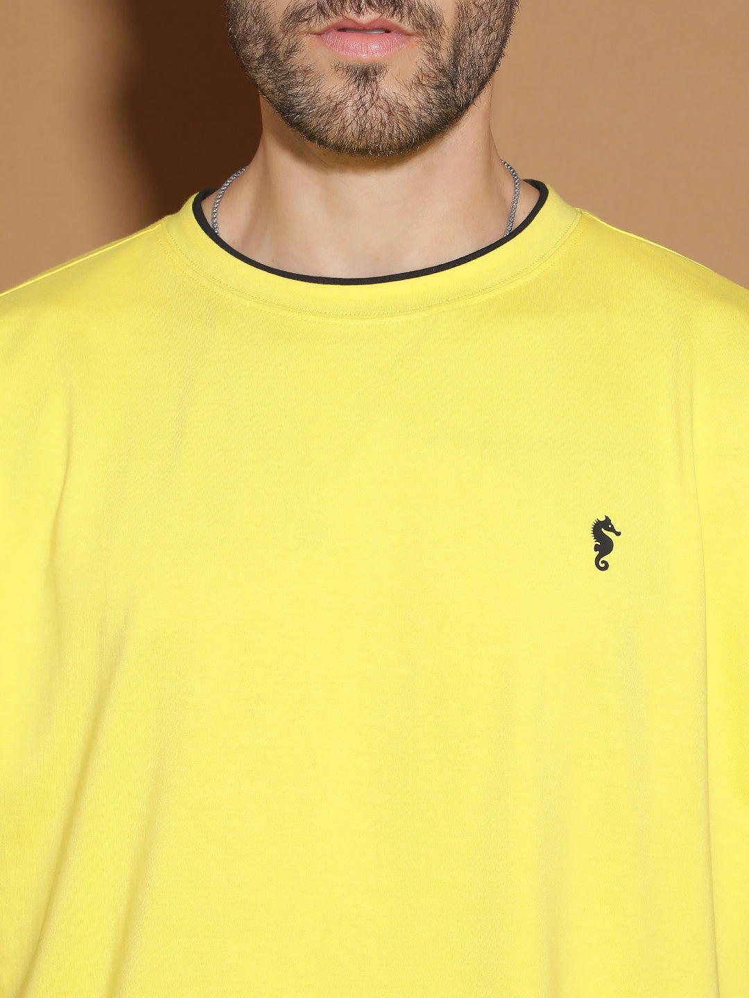 Single Jersey Oversized Round Neck Drop Shoulder Half Sleeve Casual T-Shirt