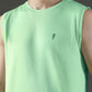 Polyester Sleeveless Slim Fit Round Neck Gym T-Shirt