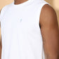Polyester Sleeveless Slim Fit Round Neck Gym T-Shirt