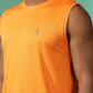 Polyester Sleeveless Slim Fit Round Neck Gym T-Shirt