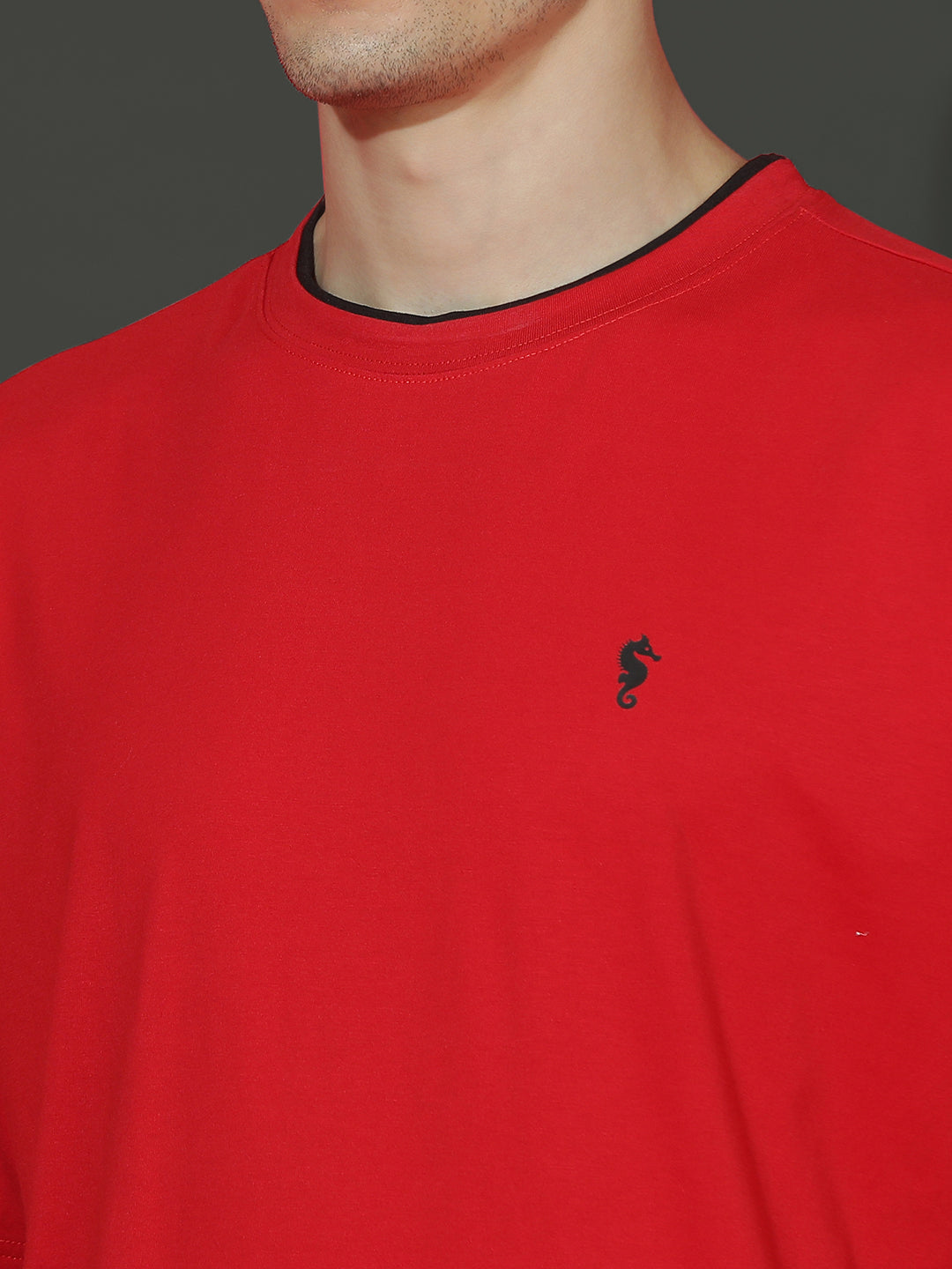 Single Jersey Oversized Round Neck Drop Shoulder Half Sleeve Casual T-Shirt