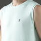 Polyester Sleeveless Slim Fit Round Neck Gym T-Shirt
