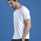Polyester Lycra Jacquard Textured Round Neck Slim Fit Half Sleeve T-Shirt