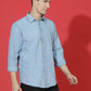 Denim Regular Fit Full Sleeve Cutaway Collar Casual Shirt