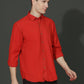 Denim Regular Fit Full Sleeve Cutaway Collar Casual Shirt