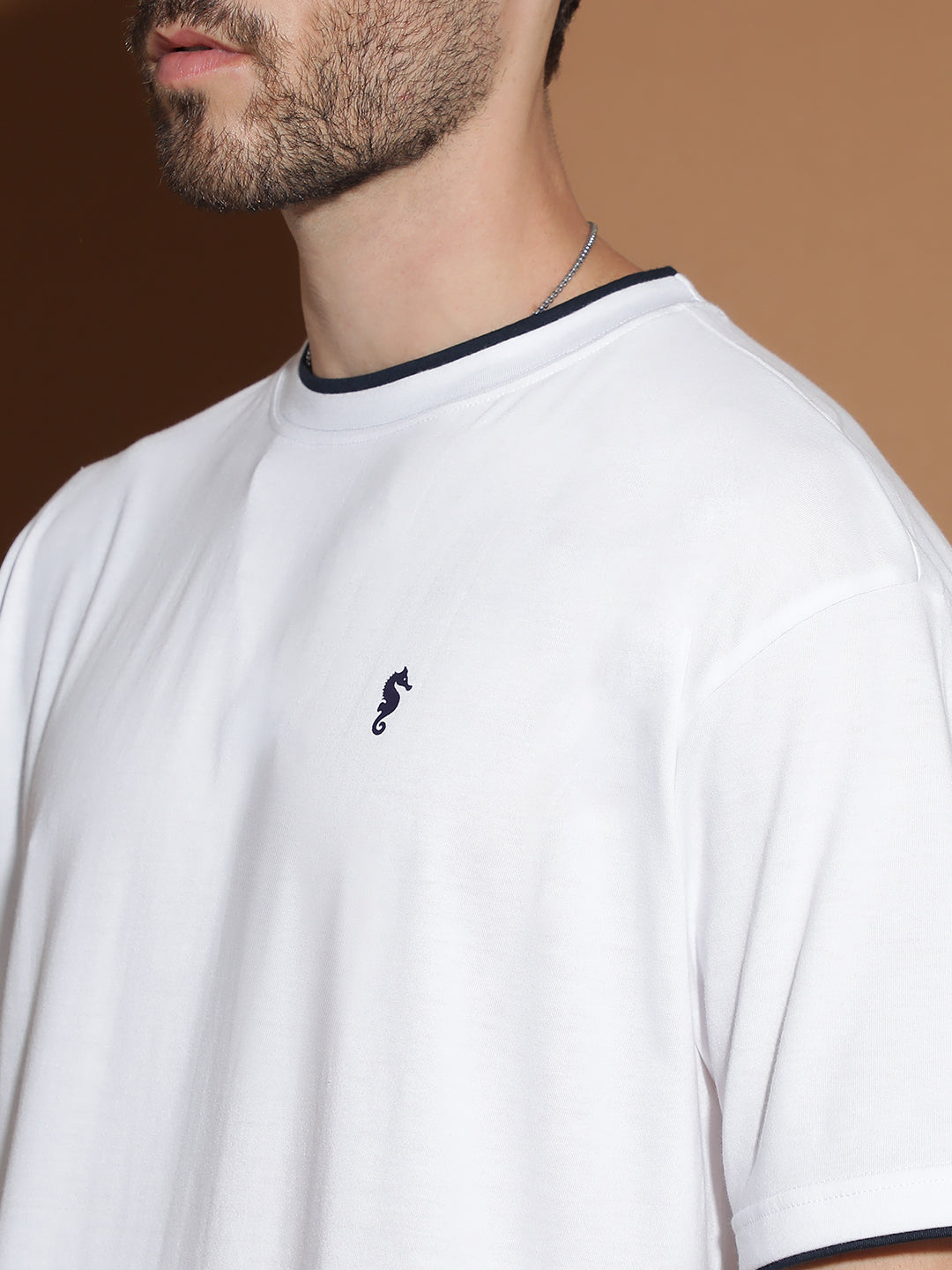 Single Jersey Oversized Round Neck Drop Shoulder Half Sleeve Casual T-Shirt