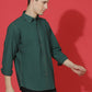 Denim Regular Fit Full Sleeve Cutaway Collar Casual Shirt